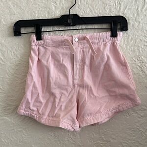 Zara Kids Girls NWT Light Pink Cotton Linen Shorts 8
